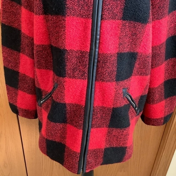 NWOT Nikki Jones Montreal Buffalo Plaid Print Zip-Up Jacket Sz-S/P - Picture 4 of 7